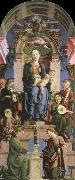 Cosimo Tura virgin and child enthroned oil painting